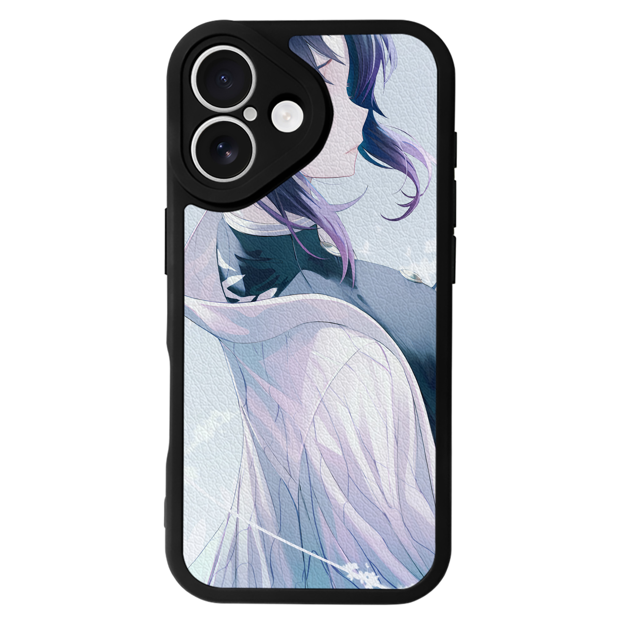 （画像用） 鬼滅の刃（きめつのやいば）蟲柱-胡蝶 しのぶ／こちょう しのぶ Kochou Shinobu 【iPhone 16シリーズ対応】シリコンスマホケース（レザー調） 材質：シリコン